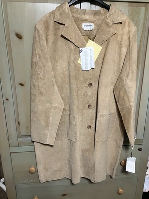 Bagatelle Leather Button Up With Leather Belt Women Coat. Light Brown Tan 3X NWT