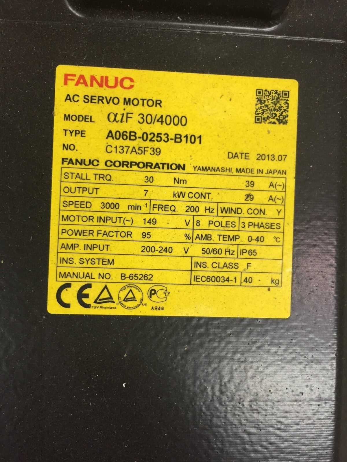 Fanuc - ALPHA 30i SERVO MOTOR A06B-0253-B101 | eBay Fanuc - ALPHA 30i SERVO MOTOR A06B-0253-B101 | eBay