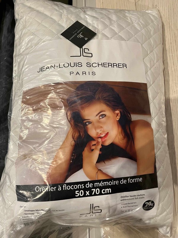 Oreillers Jean-Louis Scherrer MÃ©Moire De Forme 50x70 Cm Neuf Anti-BactÃ©Rien