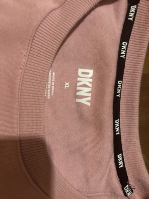 dkny mens sweatshirt black logo and arm pocket