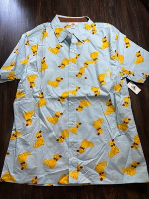 Disney Parks Pixar Up Dug Men s Button Up Camp Shirt Size Small