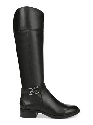 

SAM EDELMAN Женские черные кожаные сапоги Prisilla с круглым носком на блочном каблуке, Черный, G7079L1