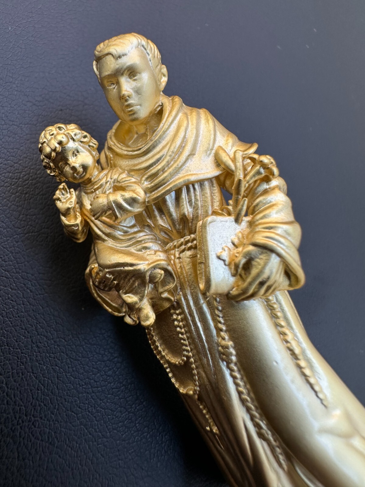 Pre-owned Harlembling Heavy 3d St Joseph W Baby Jesus Real 925 Silver 14k Yellow Gold Pendant Necklace
