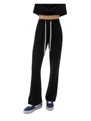 Спортивные брюки с разрезами 59, женские черные спортивные брюки с карманами и завязками на талии, брюки с разрезом для ботинок, M