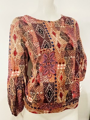 COCO S CLOZET pink multi Open Back SHIRT - NWOT, Women s SIZE L