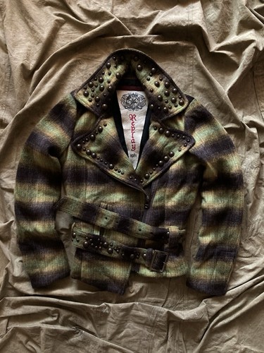 Replay 1981 Wool Mohair Avantgarde Punk Metal Parts Biker