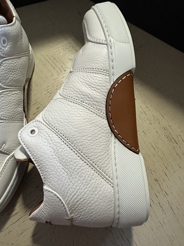 Pre-owned Ermenegildo Zegna $950  Couture Leather Sneakers White Size 7 Us/40 Eu