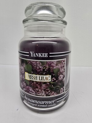 Yankee Candle- FRESH LILAC- Discontinued. BLACK BAND. Housewarmer. RARE. New