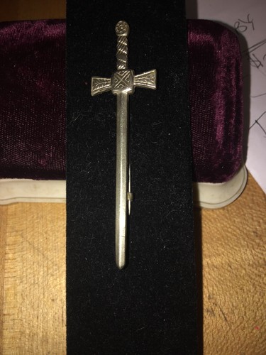 Vintage Celtic Sword Brooch Pin Marked Made In Great Britain