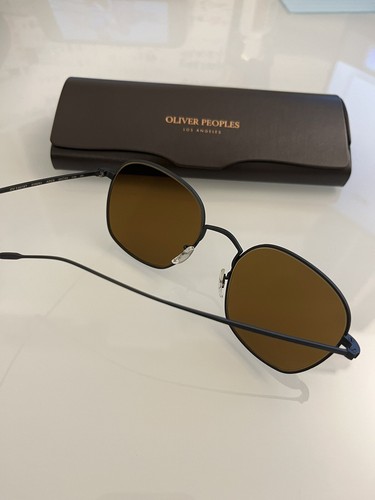 Pre-owned Oliver Peoples Ades Titanium Sun 50mm In True Brown Msrp$619 Aubrey Plaza's Fav