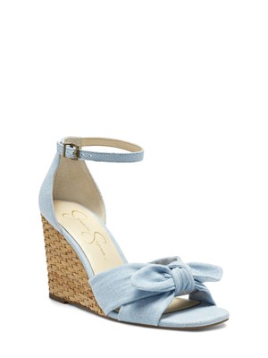 

JESSICA SIMPSON Женские голубые туфли-эспадрильи Delirah Toe на танкетке 9,5 м, Light blue, JS-DELIRAH