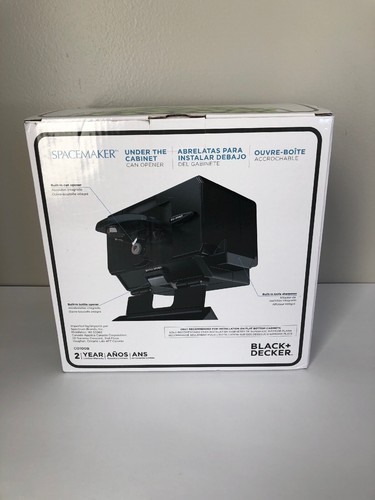 BLACK+DECKER CO100B SpaceMaker Under The Cabinet Multi-Purpose Can Opener, Black