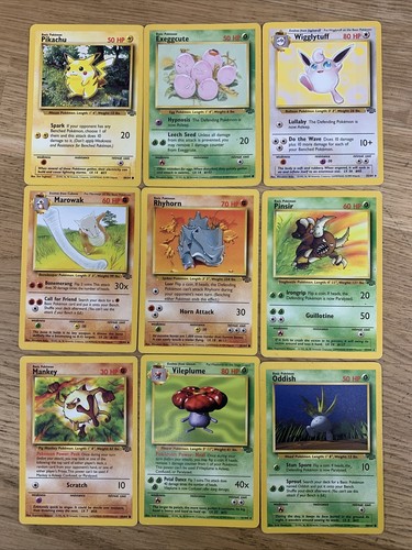 Jungle Set Pokemon Card Lot - 9 Different Cards - RARE