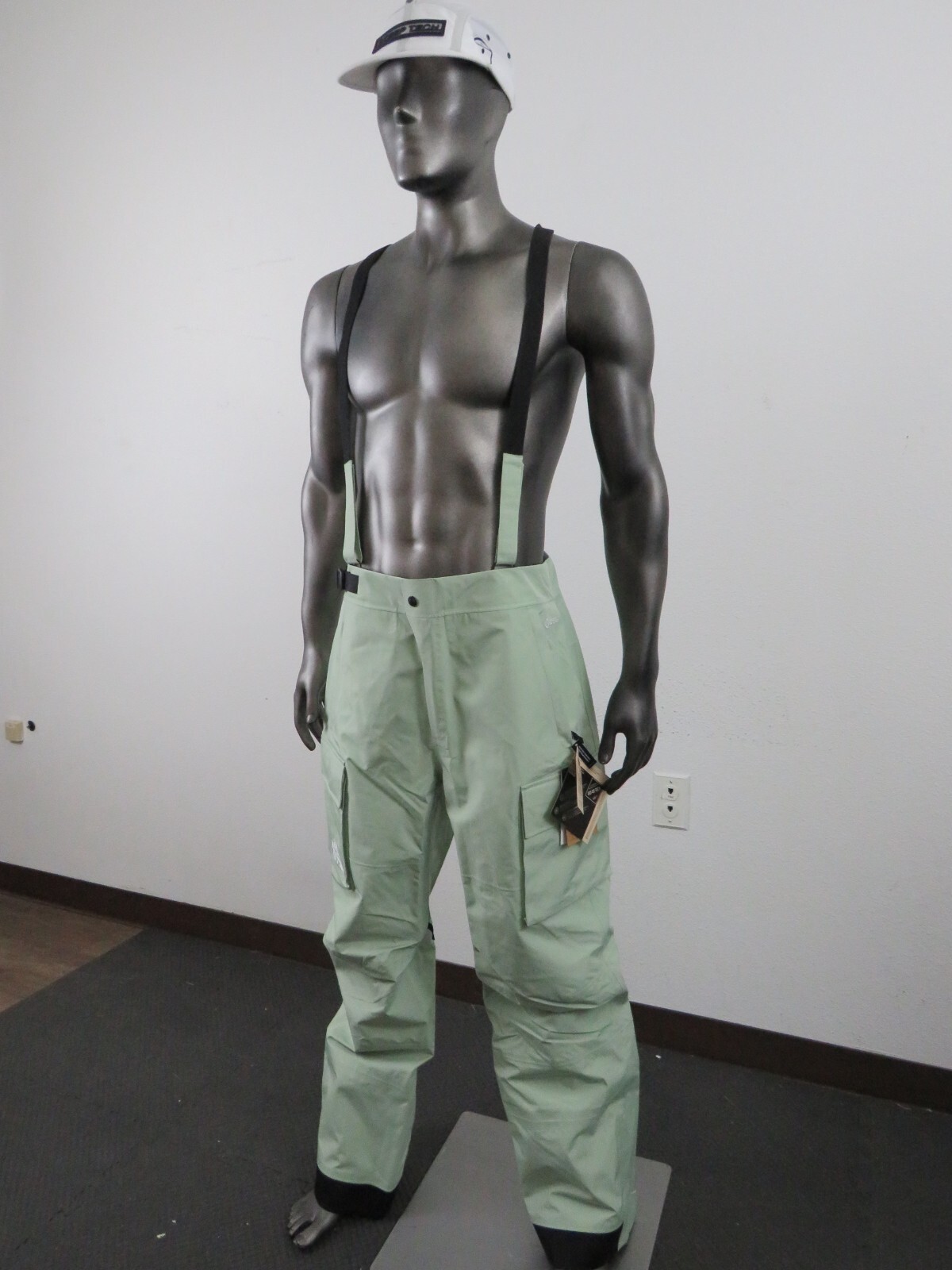 Pre-owned The North Face Mens  Sidecut Gtx Gore Tex Waterproof Ski Bibs Shell Pants - Sage