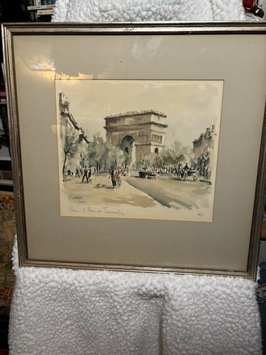 希少　A. Herbert エッフェル塔 油彩画 希少 A. Herbert エッフェル塔 油彩画 希少 A. Herbert