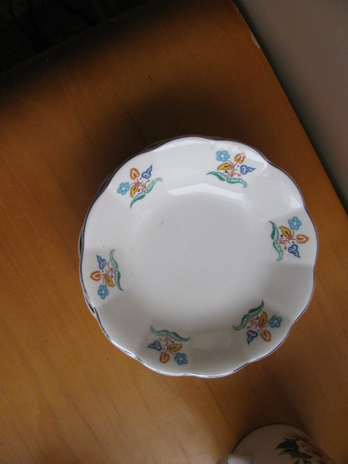 Vintage W.S. George Georgette Dutch Colonial Floral Fruit Bowl LOT 4 Platinum