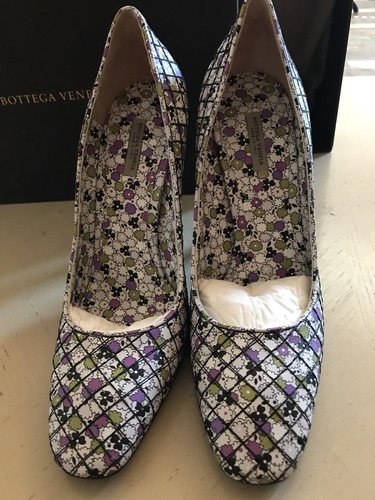 Pre-owned Bottega Veneta $820  Women's Leather Shoes Flow. Print Multi- Color 8.5 Us In Multicolor
