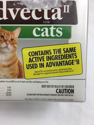 Advecta II Flea Treatment for Cats Over 9 lbs 4 Month Supply *NEW* Sealed