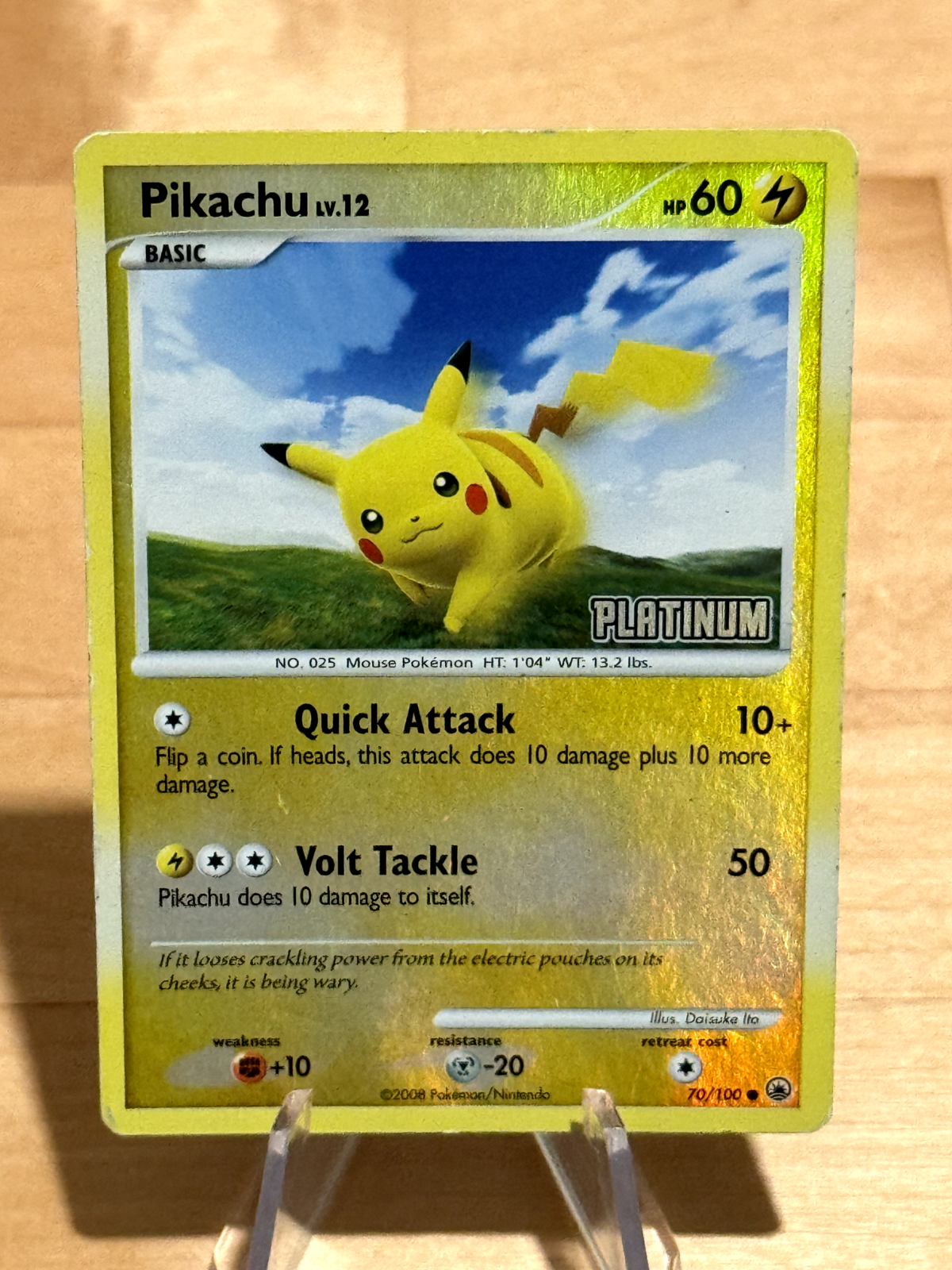Pikachu 70/100 Reverse Holo Stamped Pokemon TCG Card