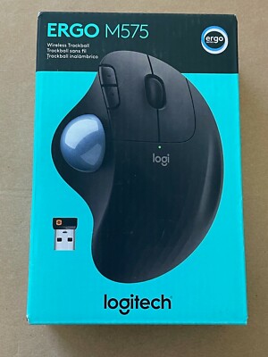 NEW LOGITECH ERGO M575 WIRELESS TRACKBALL COLOR: BLACK 910-005869 FAST SHIPPN