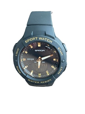 Sanda Women's Black Digital Analog Sports Watch Water Resistant WT Light