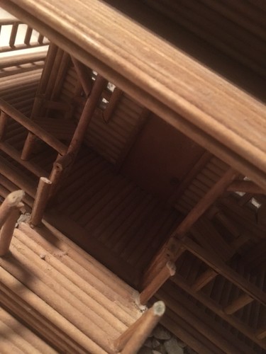 SALE! Folk Art Hand Crafted Wood Cabin With Hidden Storage