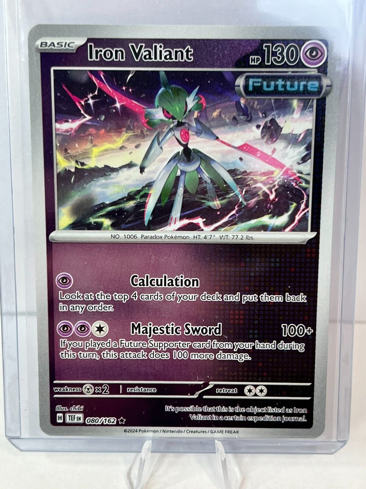 Iron Valiant 080/162 Rev. Holo Rare Scarlet & Violet Iron Valiant 080/162 Rev. Holo Rare Scarlet & Violet