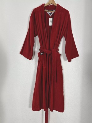 NEW TOMMY HILFIGER Women s Bright Red Long Bath Robe Size S/M