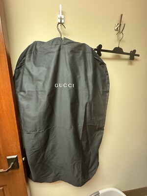 Gucci XL Duster Garment Bag 45x28'' + Hanger Black Cotton Suitcase Dust Cover NEW