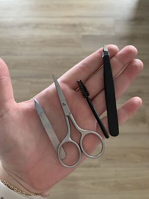 4-Piece Eyebrow Grooming Kit - Precision Tools for Shaping & Defining, Black