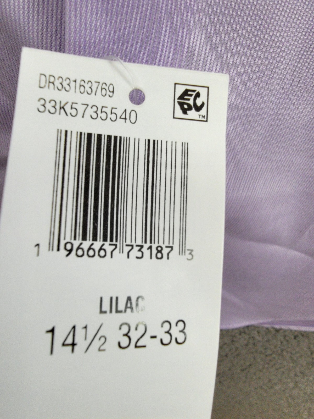 Calvin Klein Steel + Slim Fit Modern Pin Cord Dress Shirt Men's 14.5 32/33 Lilac - Picture 18 of 18