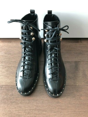 valentino garavani soul rockstud leather combat boots