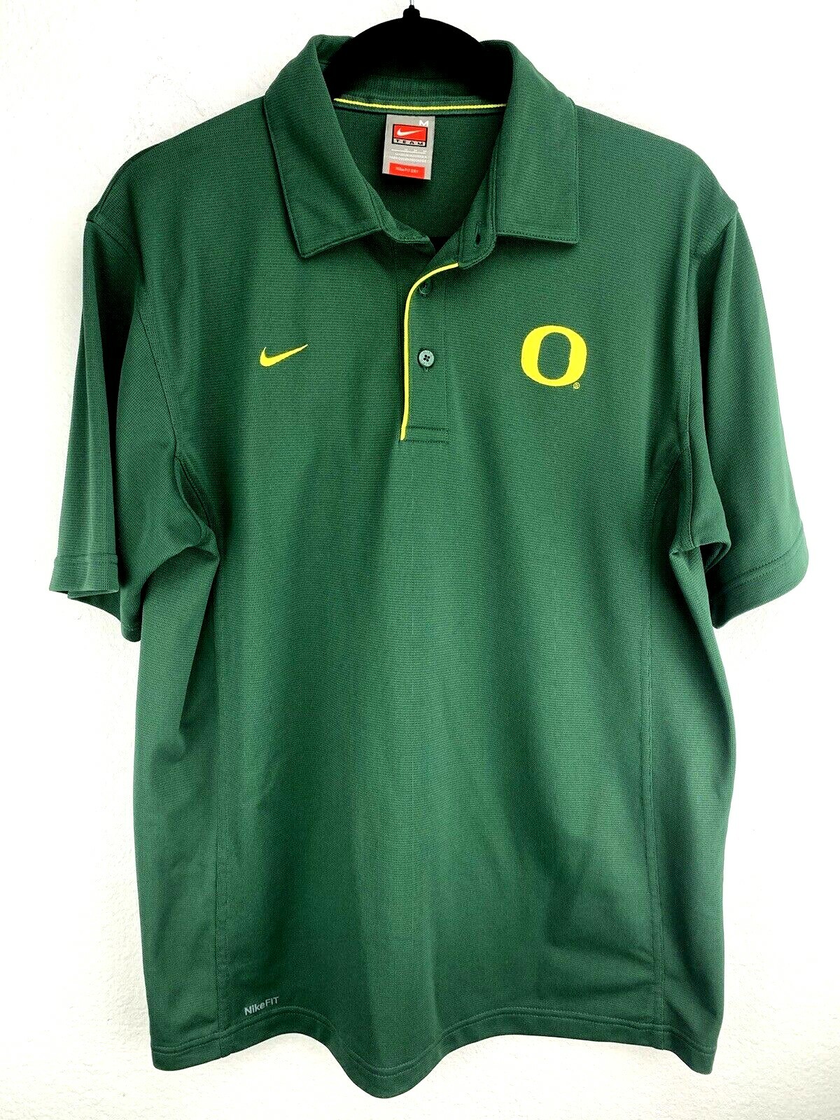 Nike Oregon Ducks Polo Green Size M Medium Short Sleeve