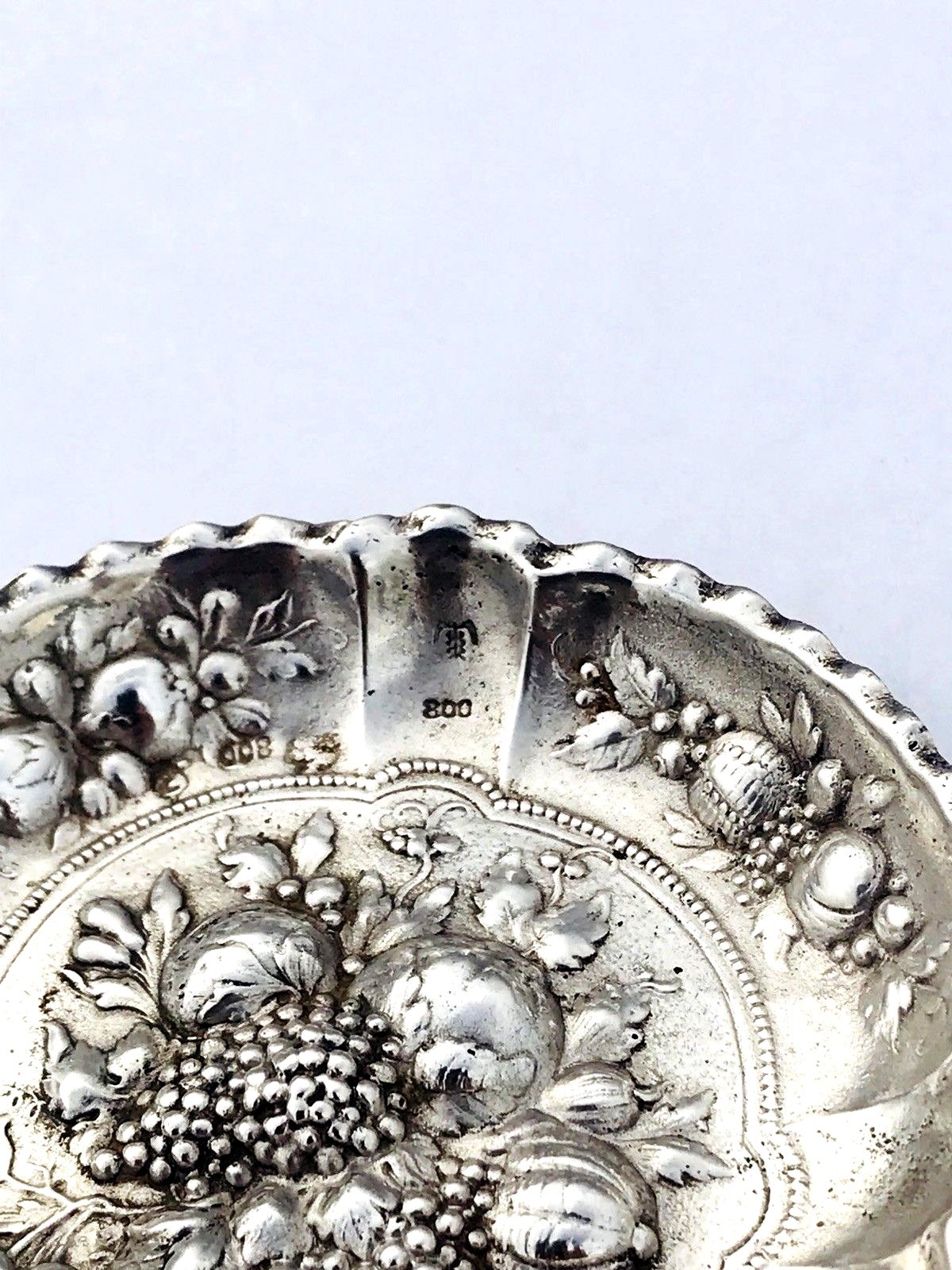 Vintage Repousse 800 Silver Butter Pats Set Of 2