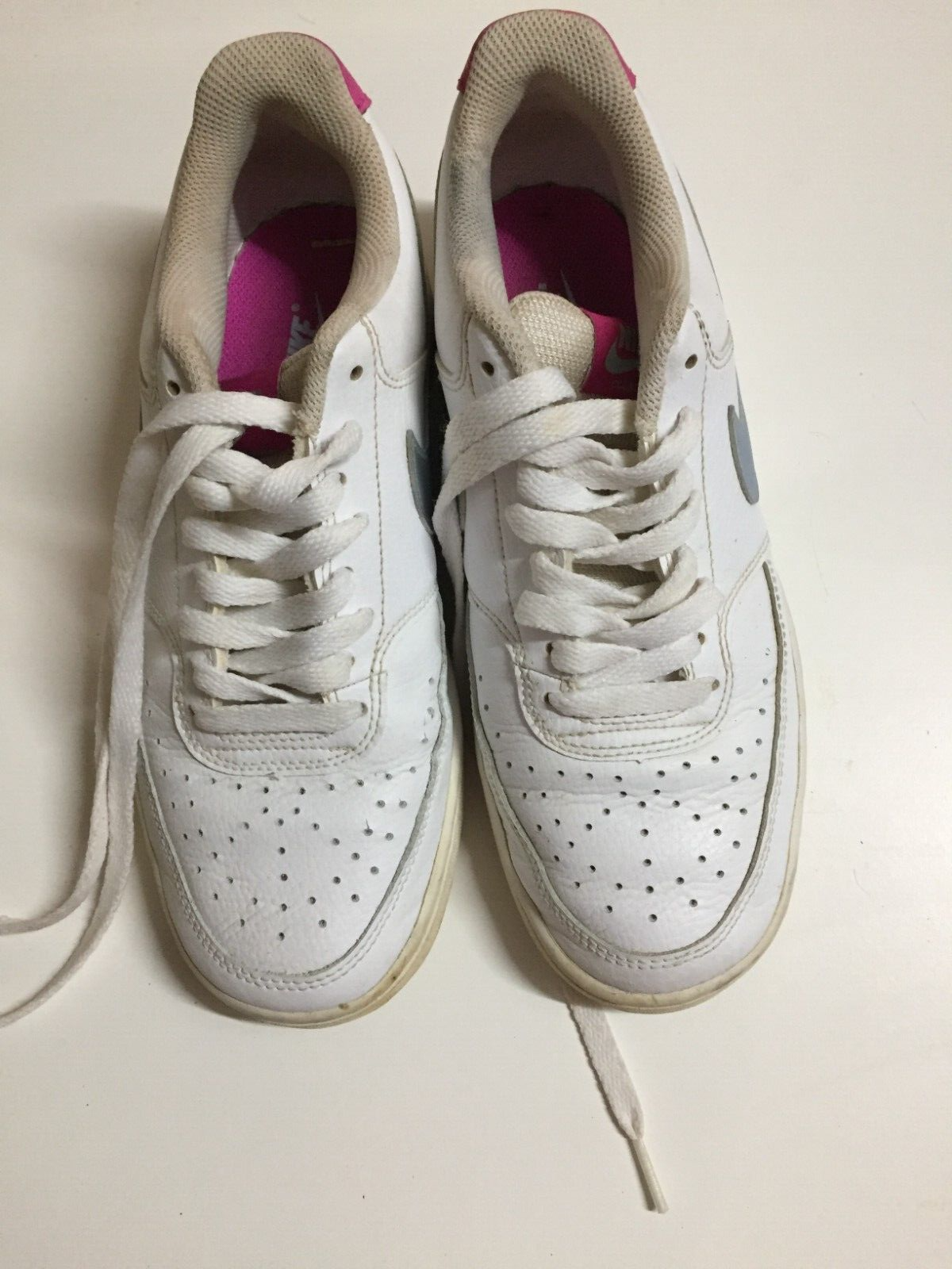 Nike Court Vision Low Leather Trainers CD5434-104 White Pink US8 25cm EUR39