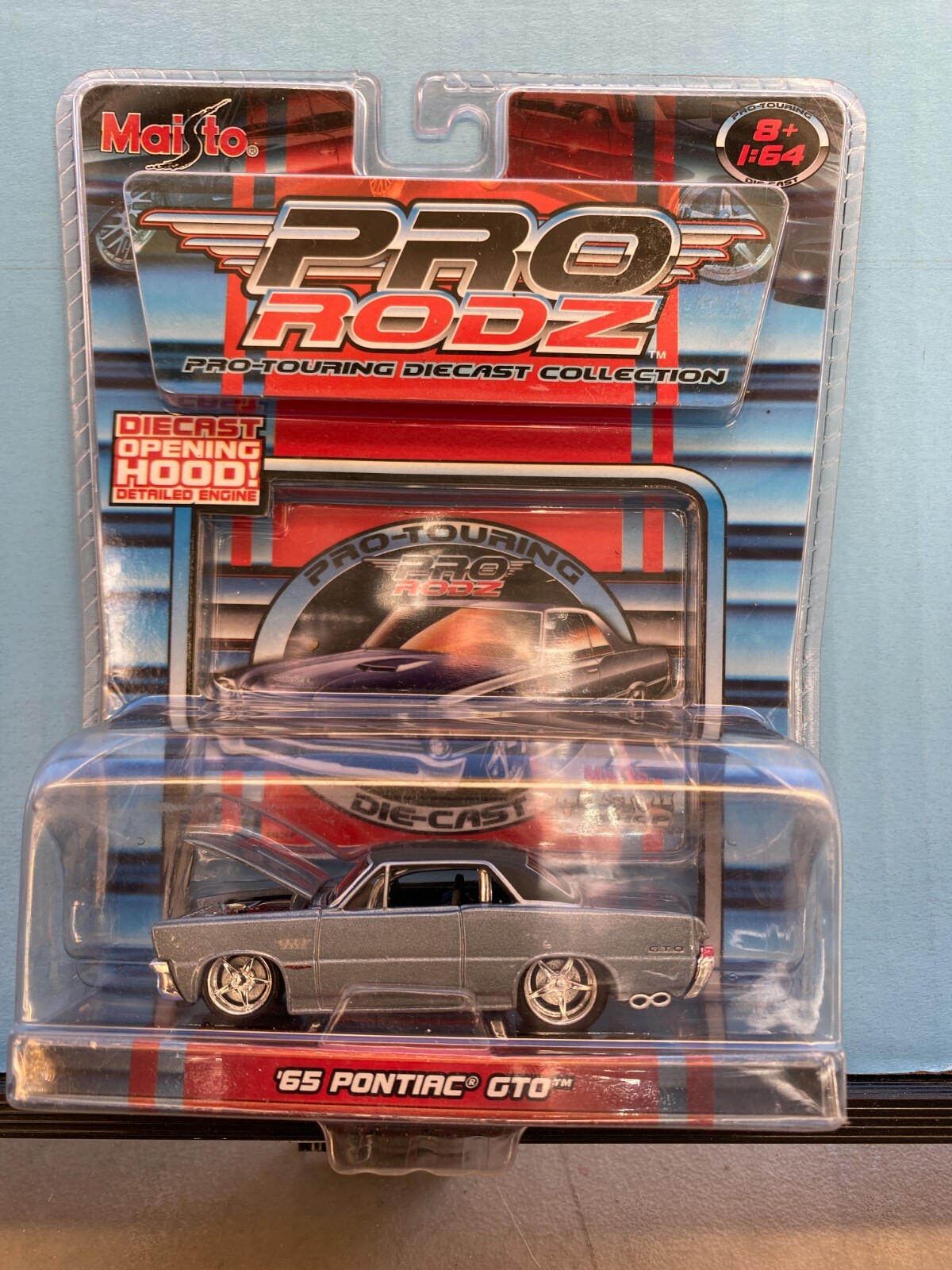 1/64 MAISTO PRO RODZ TOURING 1965 PONTIAC LEMANS GTO SILVER