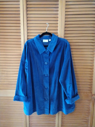 New Denim & Co Corduroy Jacket Blue XL