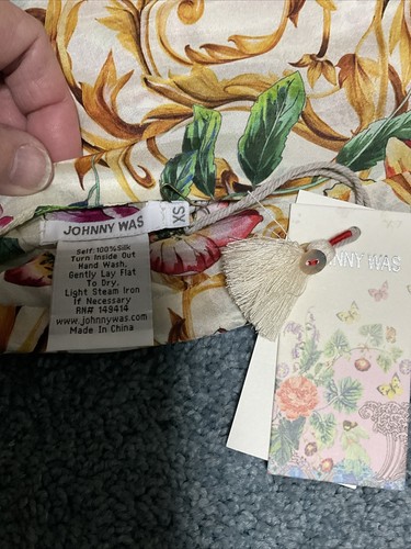 Pre-owned Johnny Was Silk Journey Kimono Nwt$515 Xsmall Scarf Prints Reversible In Multicolor