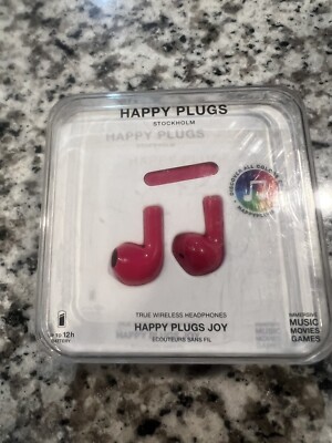 AUTHENTIC + FACTORY SEALED Happy Plugs - Joy Wireless Earbuds Pink Cerise 1728