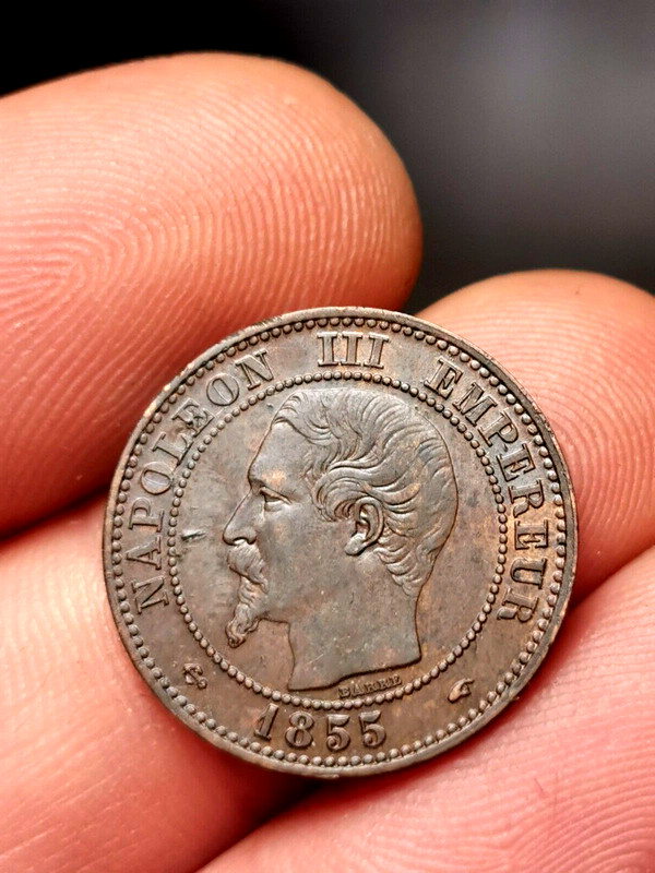 2 Centimes NapolÃ©On Iii TÃªTe Nue 1855 A ( Ancre) Paris Ttb+ ! 2,02 G