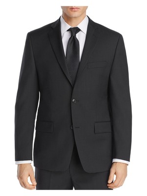 

MICHAEL KORS Mens Neat Black Regular Fit Wool Blend Blazer, Черный
