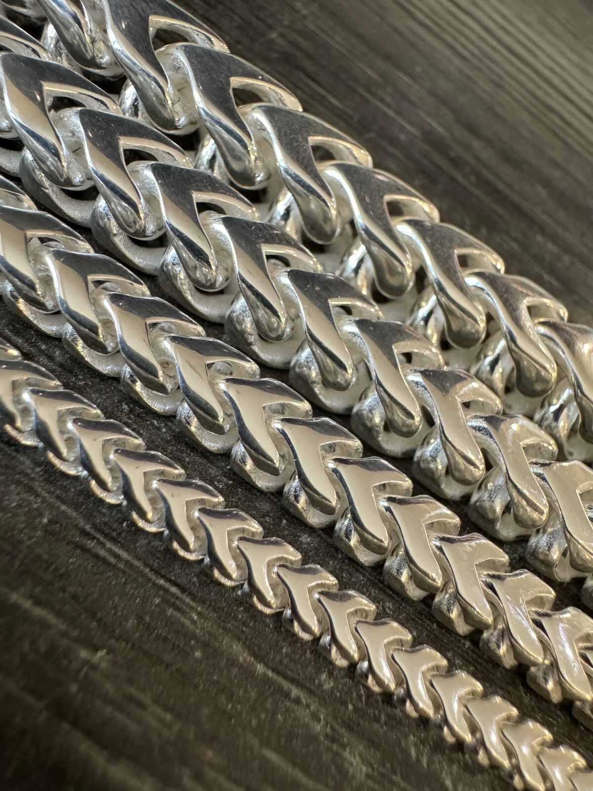 Pre-owned Silver Big 4-10mm Handmade Franco Chain Necklace Or Bracelet Real 925  Box Clasp