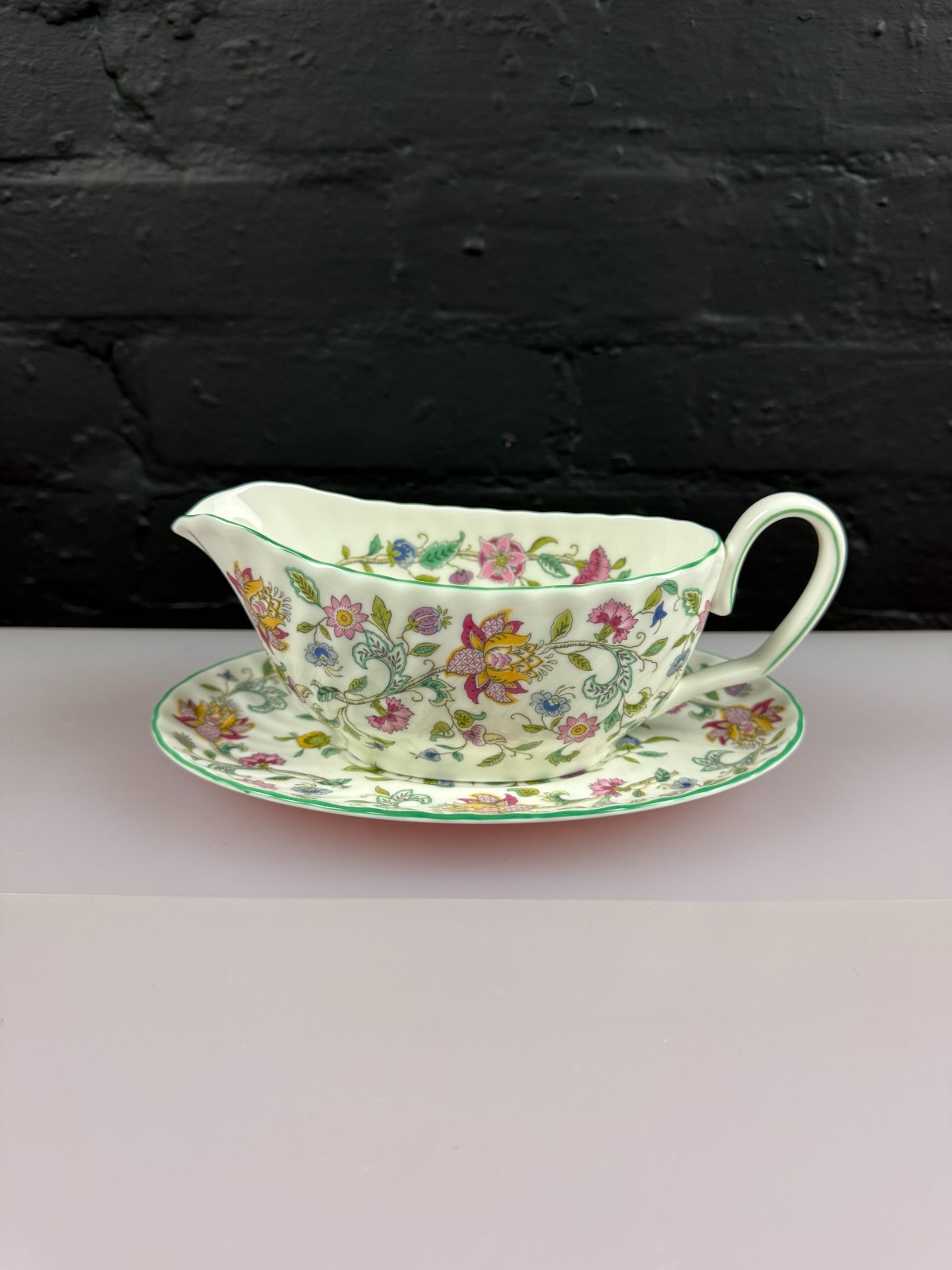 Minton Haddon Hall Gravy Boat / Sauce Jug and Stand Drip Plate 3 Sets Available
