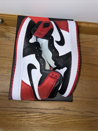 Pre-owned Jordan Wmns Air  1 High Og "satin Black Toe" Cd0461-016 Size 7.5- 12. In Multicolor