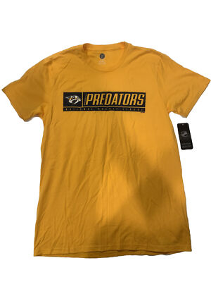 NWT NHL Men s Nashville Predators Hockey Short Sleeve Yellow T-Shirt (Size: M)
