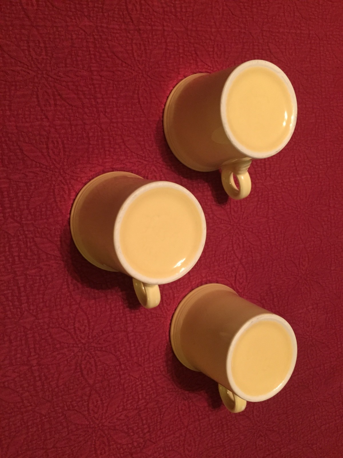 Fiestaware Homer Laughlin Retired (1987-2002) Pale Yellow 8 oz Mugs Set of 3