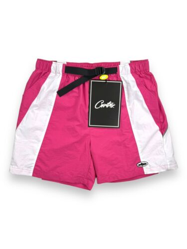Corteiz Spring Shorts Pink and White Limited Litework Mens Corteiz Spring Shorts Pink and White Limited Litework Mens