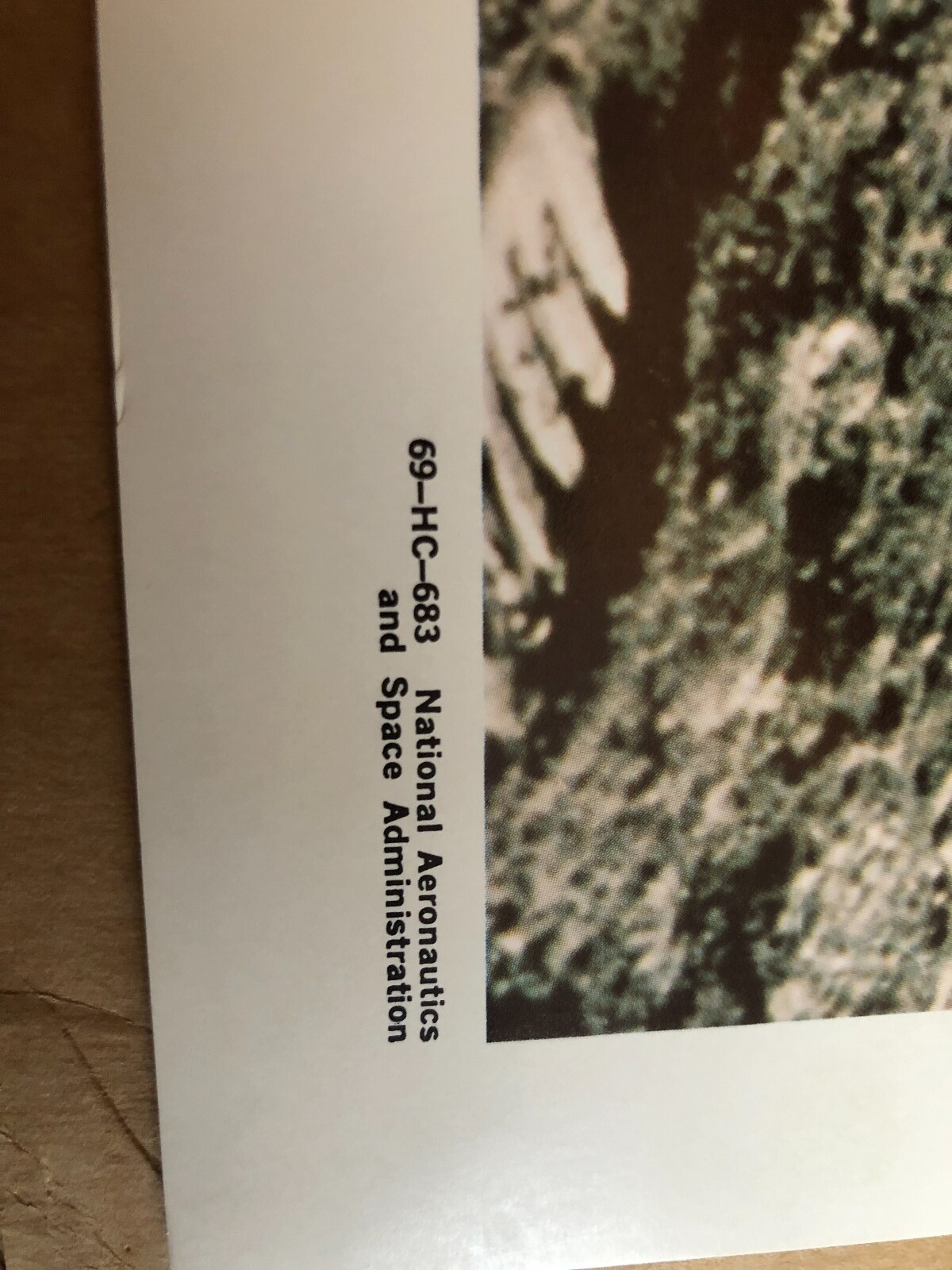 Vintage Official NASA Jumbo Photograph -69-HC-683 - Man On Moon - 16x20