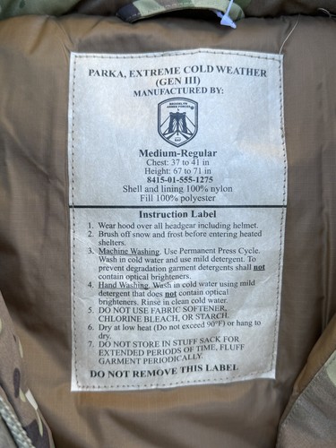 Pre-owned Us Army Ocp Scorpion Cold Weather Parka Primaloft Jacket Ecwcs Gen Iii Level 7 All Sizes In Brown