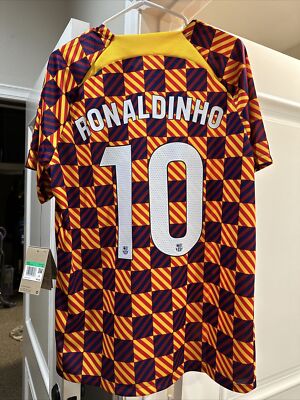 NEW Nike Barcelona FC 22-23 Pre Match Jersey DR4902-729 Mens XL RONALDINHO NWT